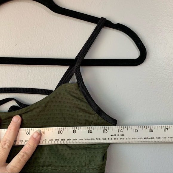 Athleta olive with black trim athletic tank. Size S - Picture 5 of 8